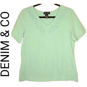 DENIM & CO T-SHIRT - BLUE